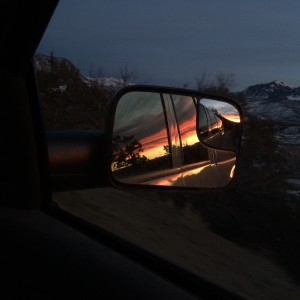 Beautiful sunset today as we were driving up the hill.
