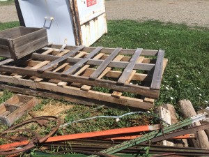 Old Pallets and bent metal t-posts