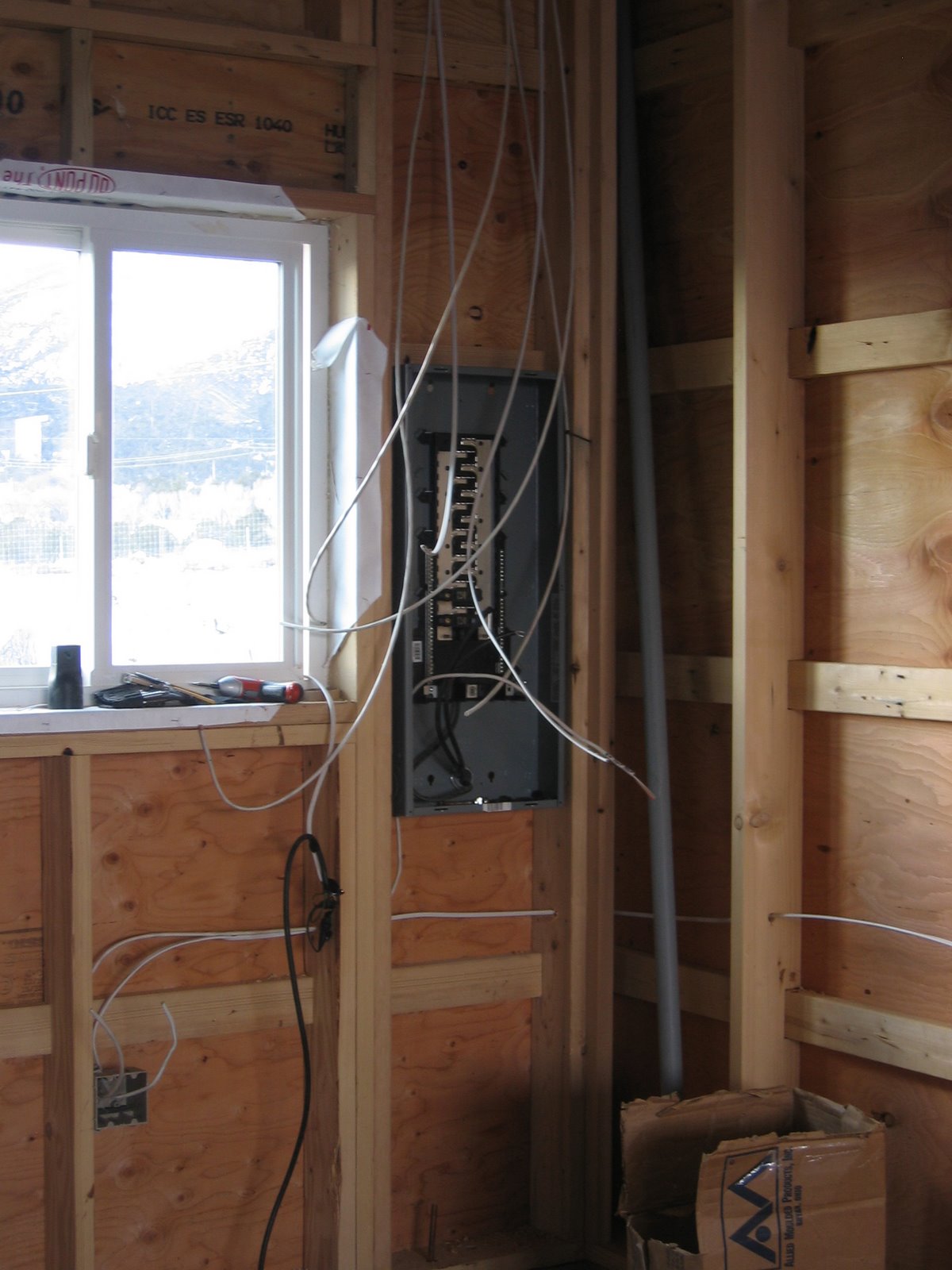 The shop now has an electrical box. Installation of electric is underway. 