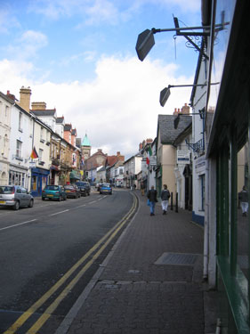 A view down the streets of Abergavenny.