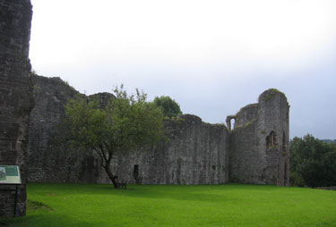 The remains of an old castle in Abergavenny.