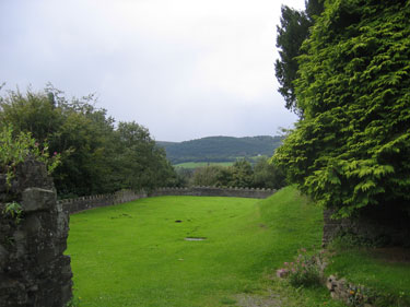 The remains of an old castle in Abergavenny.