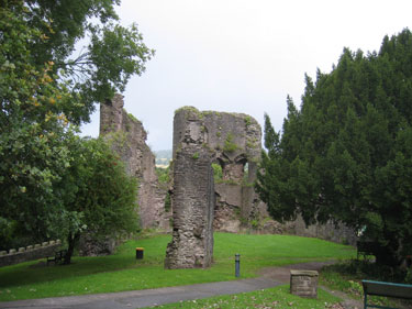 The remains of an old castle in Abergavenny.