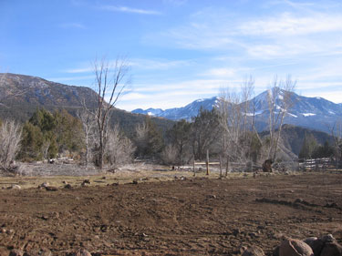 The ground in this area is newly smoothed and ready for a new fence. 