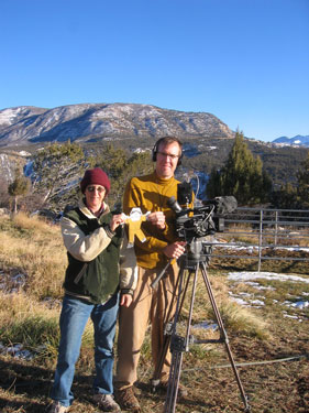 The film crew for the Locavore movie is set up and ready, with Flat Stanley in the picture as well. 