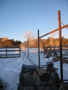 A section of woven wire fencing has been completed. It looks great!