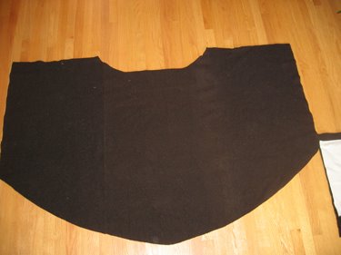 The middle pieces of the cloak are sewn together and ready.