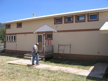 The old porch was removed today, making way for the new one. 