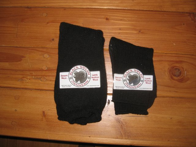 Black Welsh Mountain wool sock samples. 