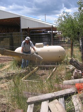 The new pad for the propane tank is poured. 