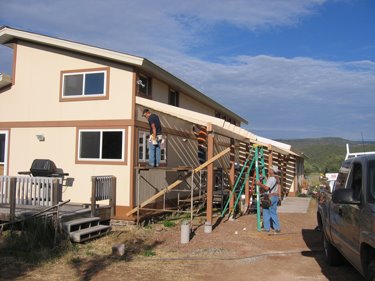 The final touches to the bracing are being put in place. 