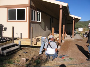 Bill and his crew, hard at work on the new deck.