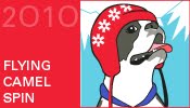A Ravelympics Flying Camel Spin 2010 logo.