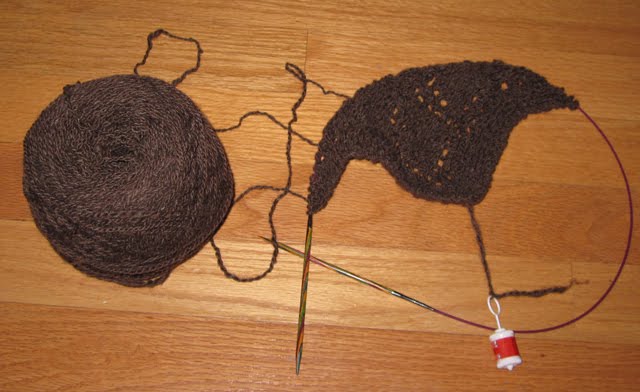 The Brown Dragon Shawl project.