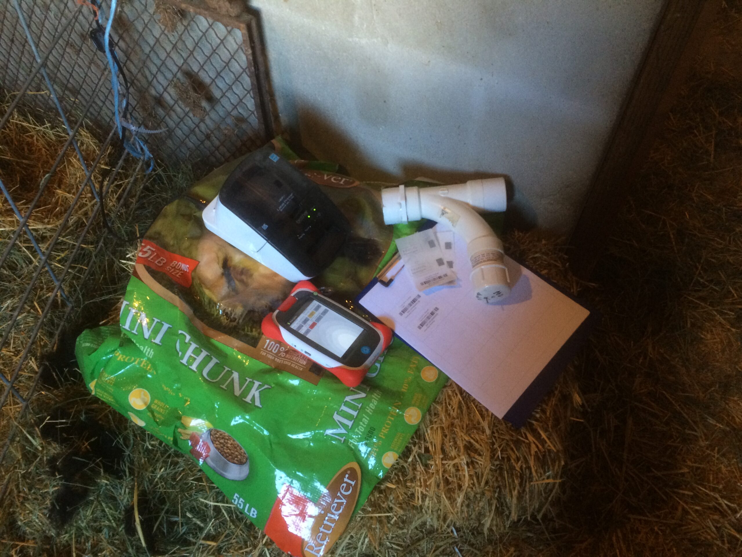 LambTracker information collecting supplies sit in a pile, waiting to be used.