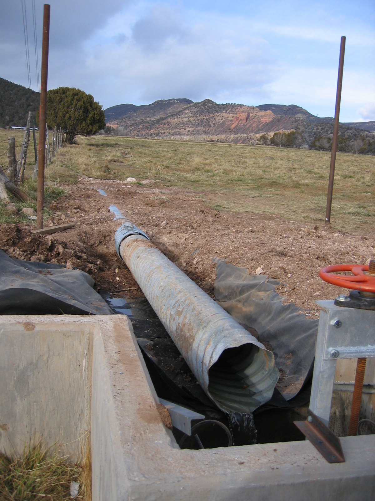 The new irrigation culvert.