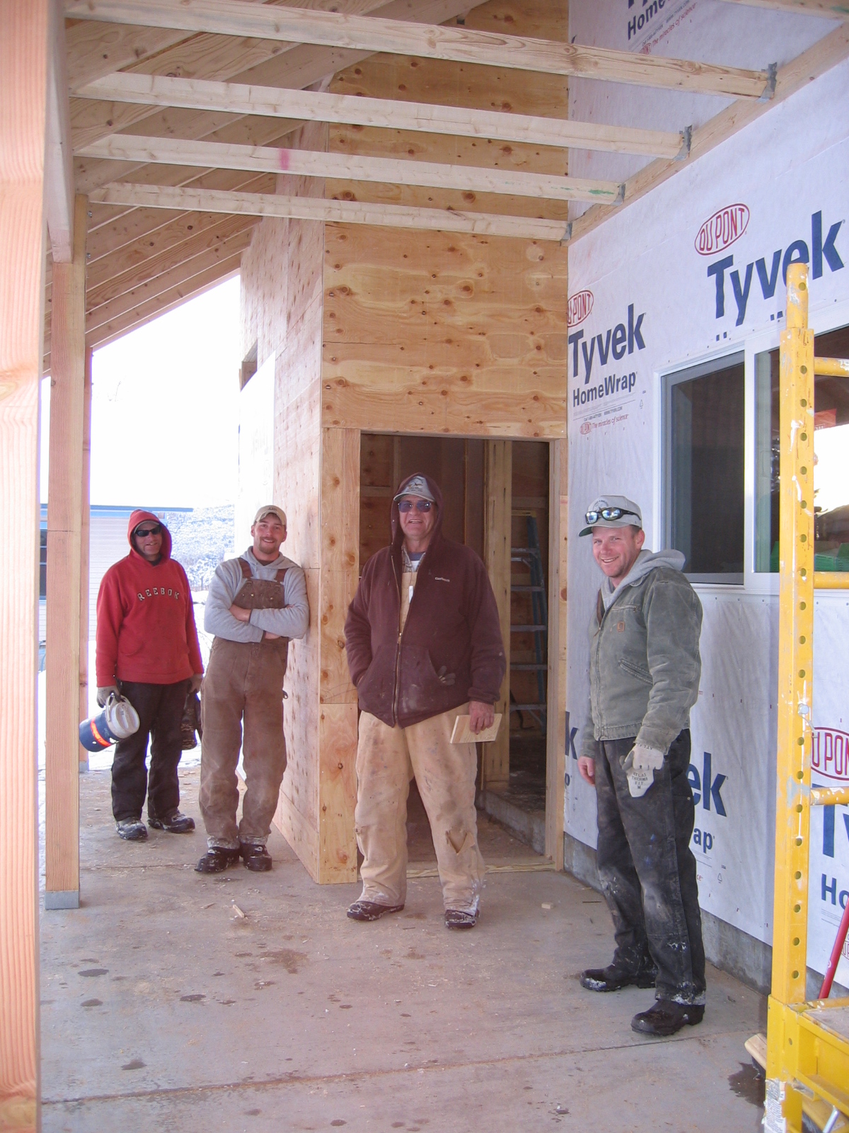 Members of the construction crew stand for a picture.