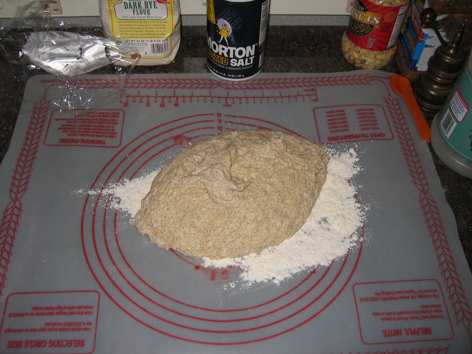 This bread is ready for kneading. 