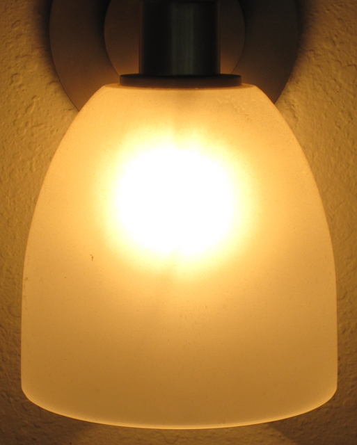 A close-up photo of a light fixture. 