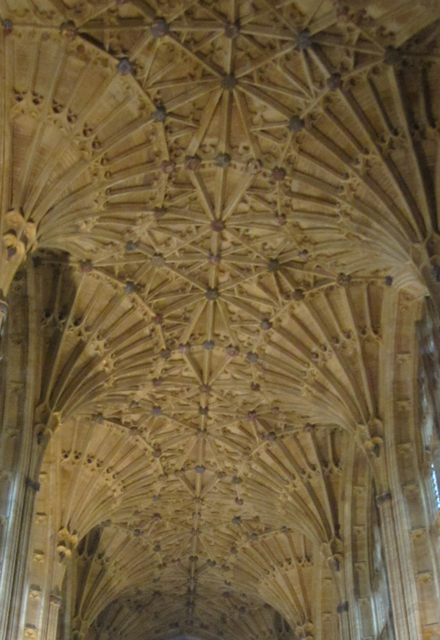 A look at the ceiling of Sherborne Abbey.